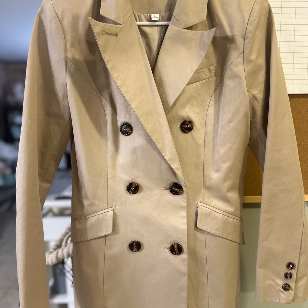 Women's Double-Breasted Tan Blazer